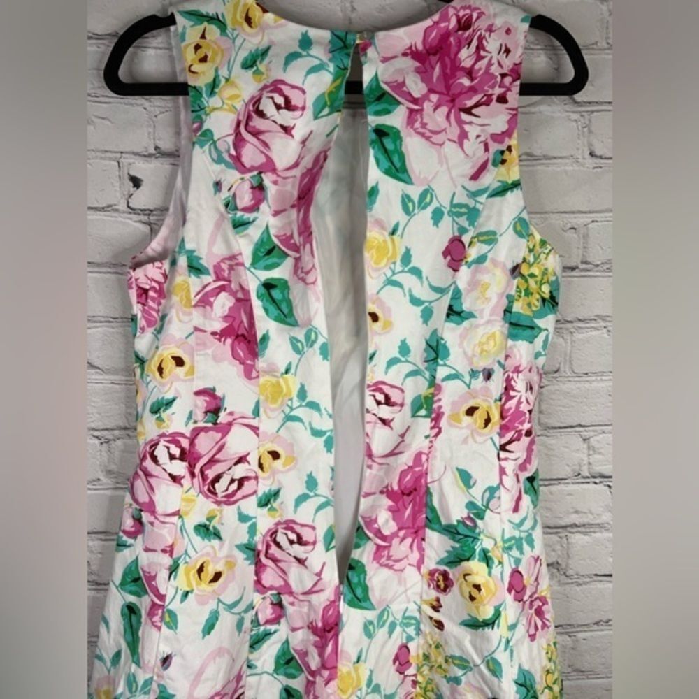 RN Studio by Ronni Nicole Floral Print Sleeveless Twirl Dress Pink Green size 14 - Picture 10 of 13
